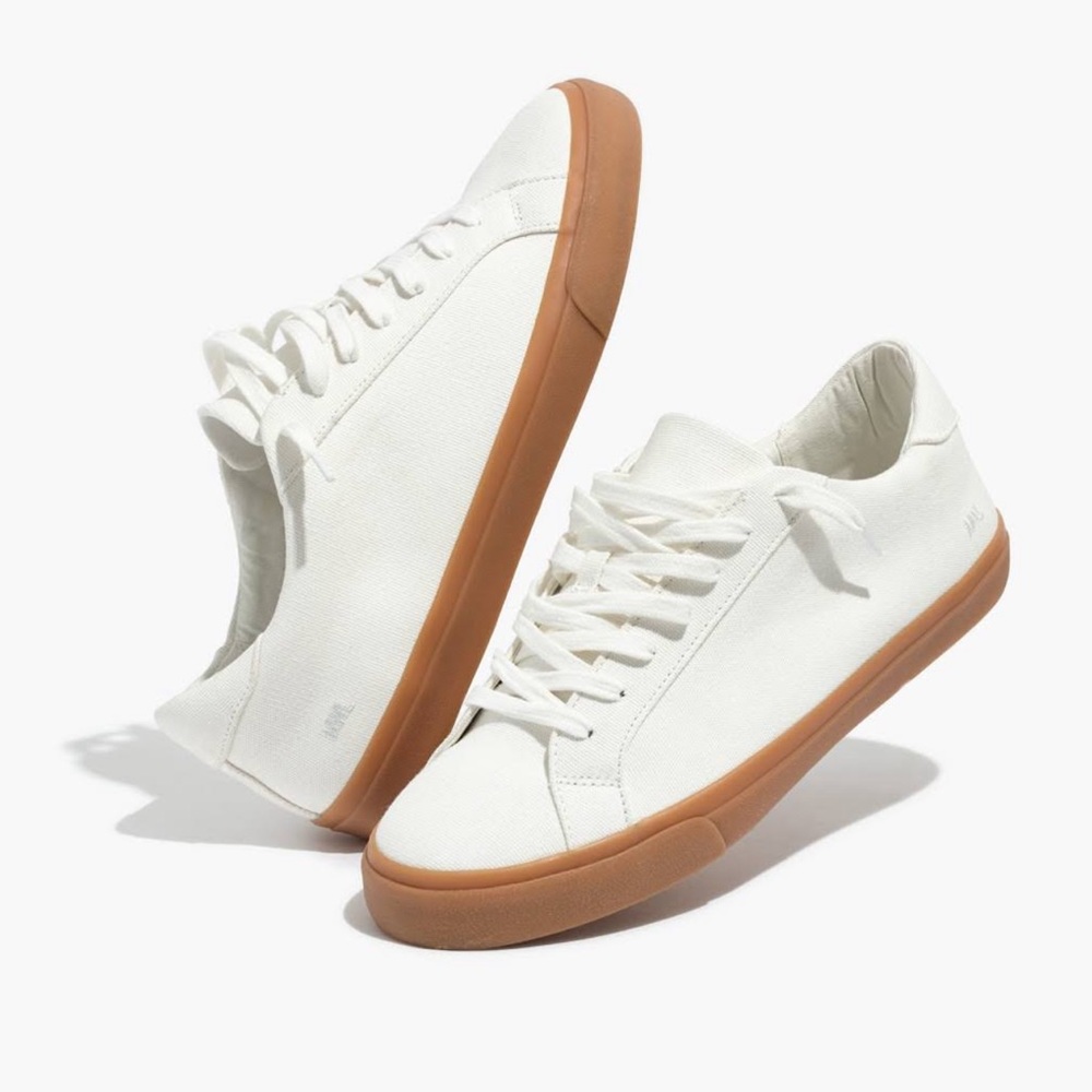 EUC Madewell women's sidewalk low-top sneakers in monochrome canvas